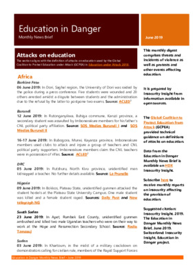  Education in Danger June 2019 | Monthly News Brief