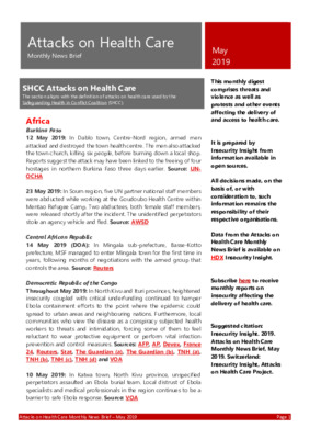 Attacks on Health Care May 2019 | Monthly News Brief