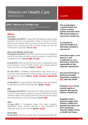 Attacks on Health Care June 2019 | Monthly News Brief