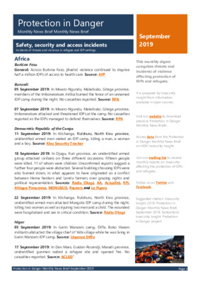 Protection in Danger September 2019 | Monthly News Brief