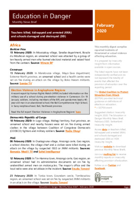 February 2020 Education in Danger | Monthly News Brief