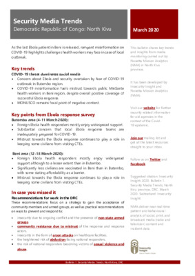 Bulletin 1: Security Media Trends DRC North Kivu