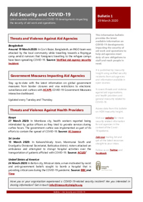 Bulletin 1 Aid Security and COVID-19 by Insecurity Insight