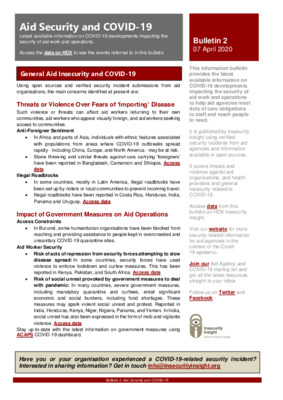 Bulletin 2 Aid Security and COVID-19 