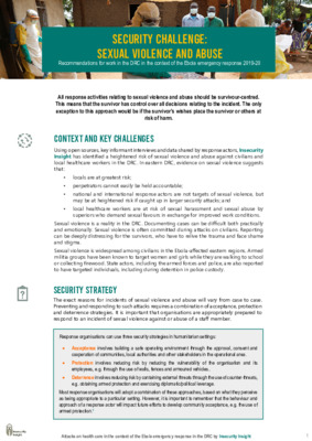 Recommendations: Sexual Violence and Abuse